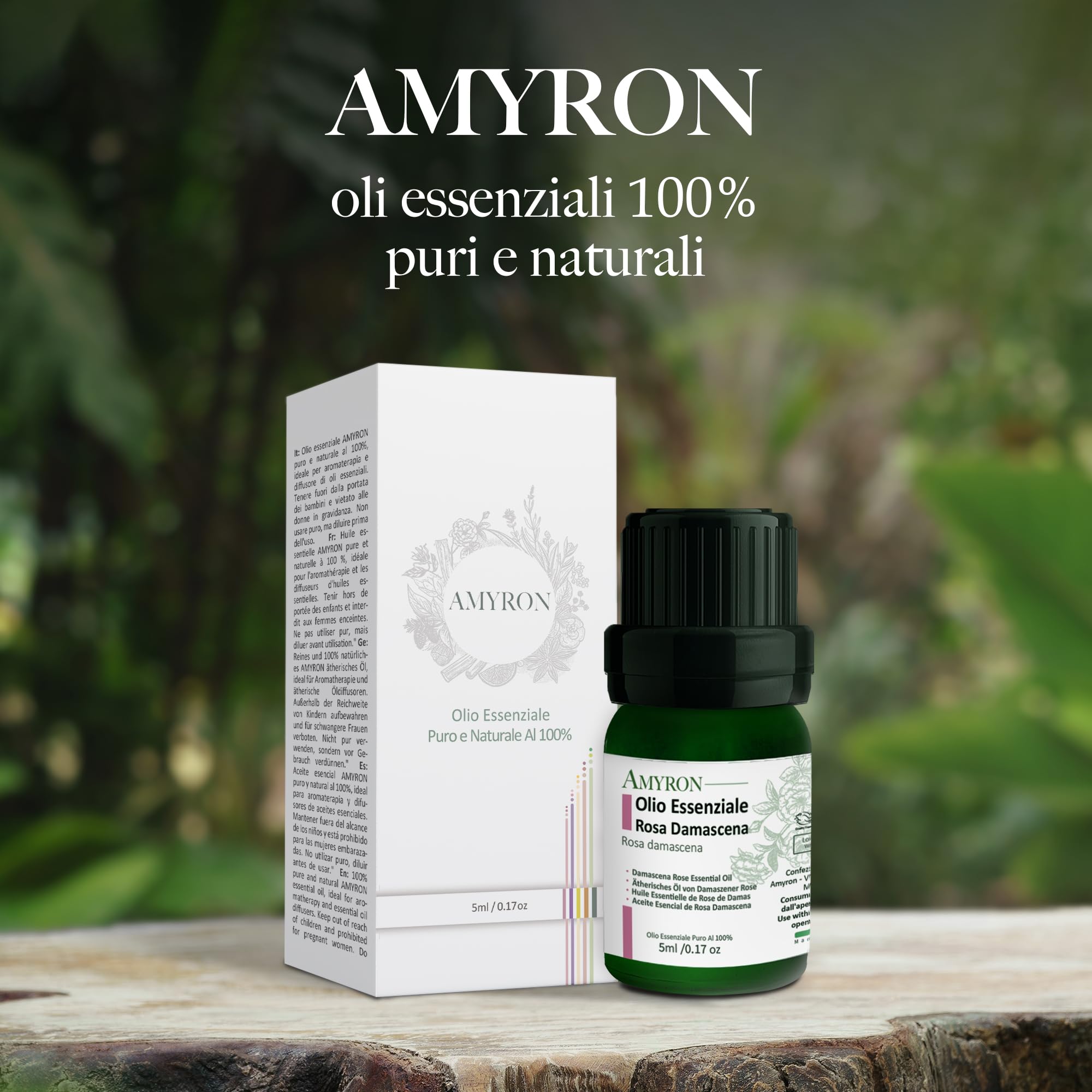 Ätherisches Öl Damaszener Rose 100% Rein 5ml/ 100% Natürlich/Ideal für Aromatherapie und Diffusoren/Aromatische Massagen/Topische Anwendung/Lebensmittelverwendung.