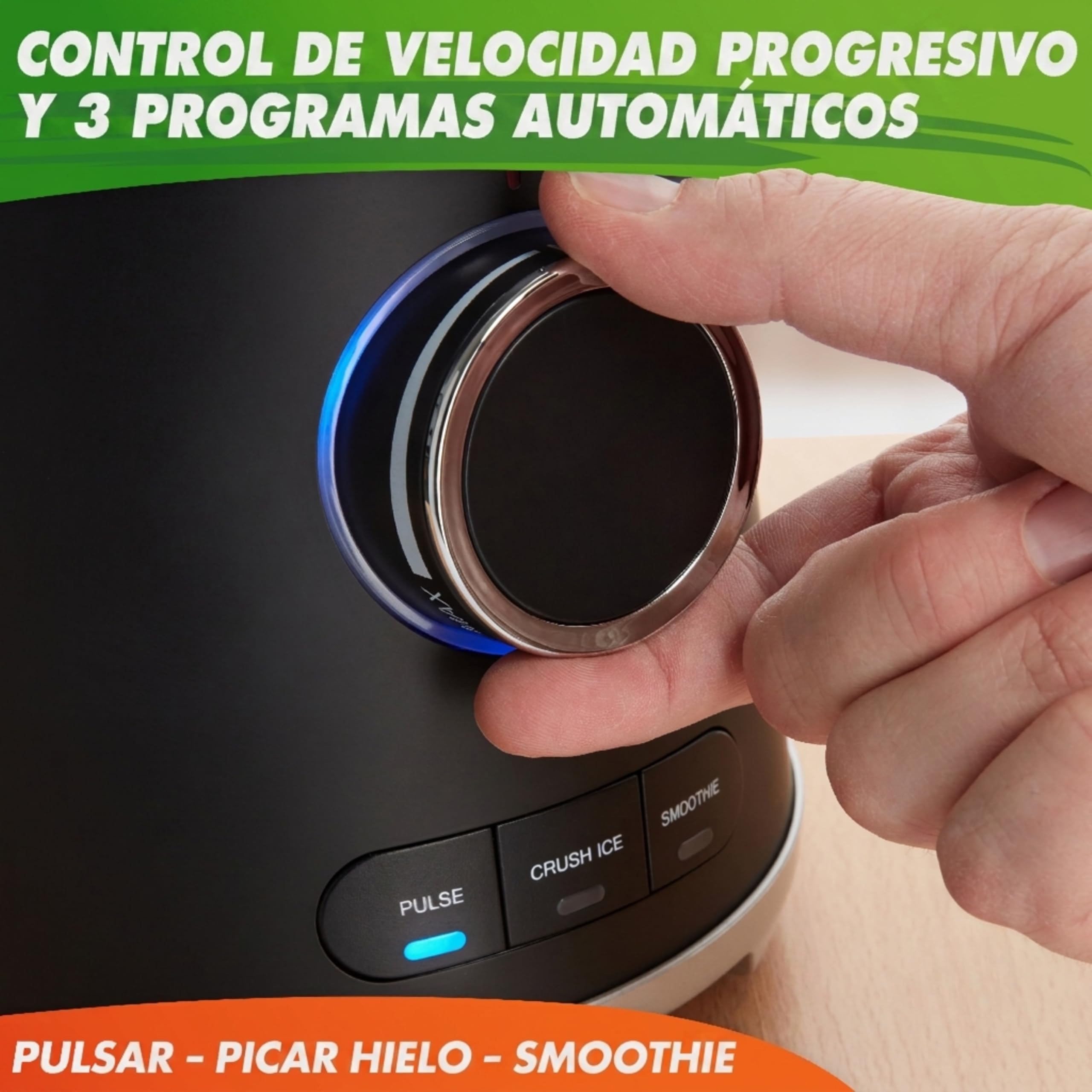 Nutrilovers Batidora de Vaso con Jarra de Cristal, 1300W, 1.3L, Sin BPA | Cristal