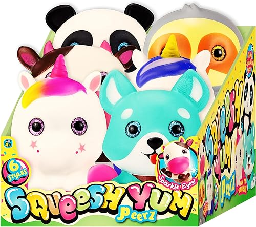 Miniatura 6 de JA-RU Animales esponjosos de espuma jumbo (6 juguetes esponjosos surtidos) de levantamiento lento Squishy lindos animales para niños. Paquete de