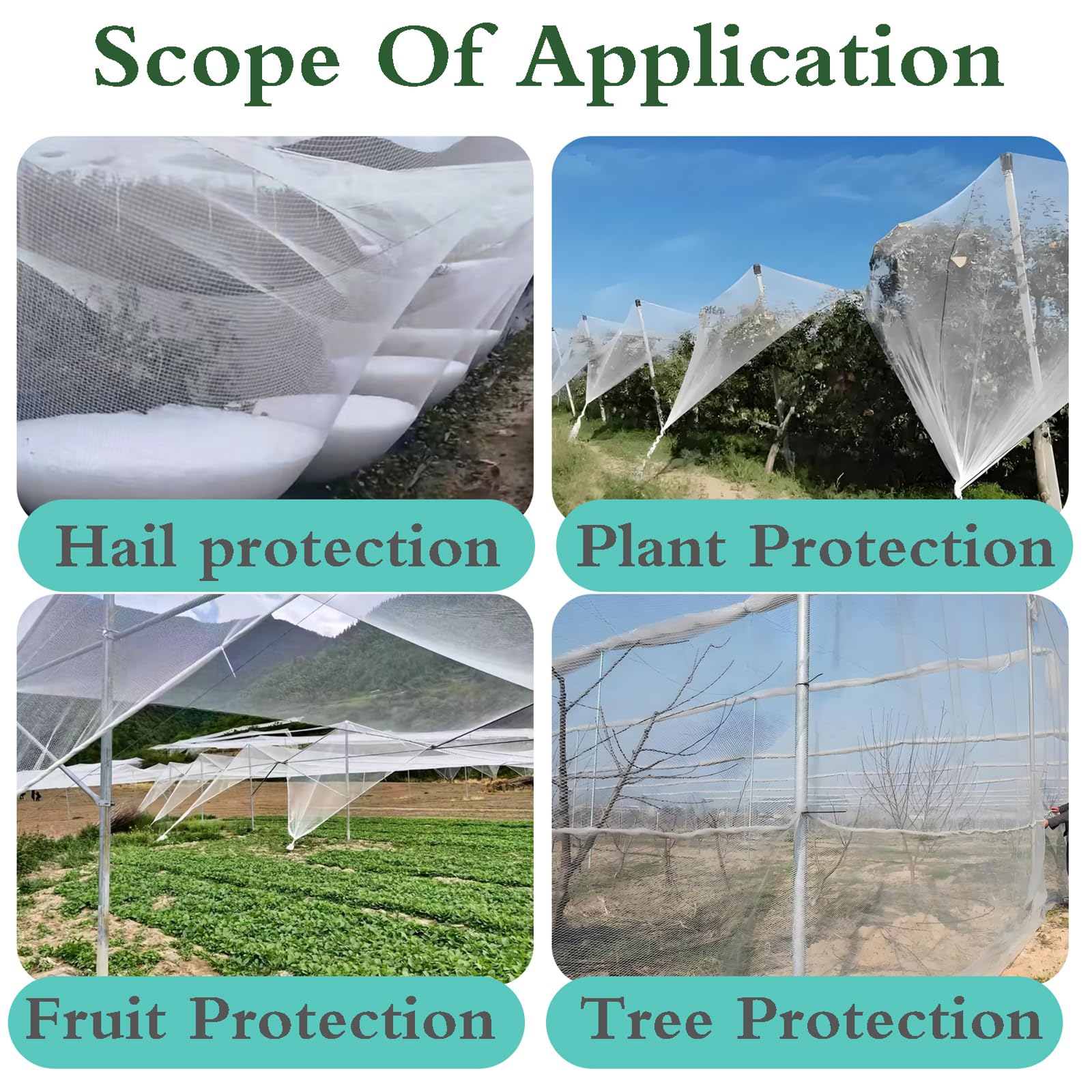 Filets pour Jardin,Filet Anti-GrêLe,Filet Anti-Oiseaux pour ProtéGer Les Fruits,Filet Anti Insecte Potager,RéSistant à La DéChirure,Solide,pour La Protection des Plantes