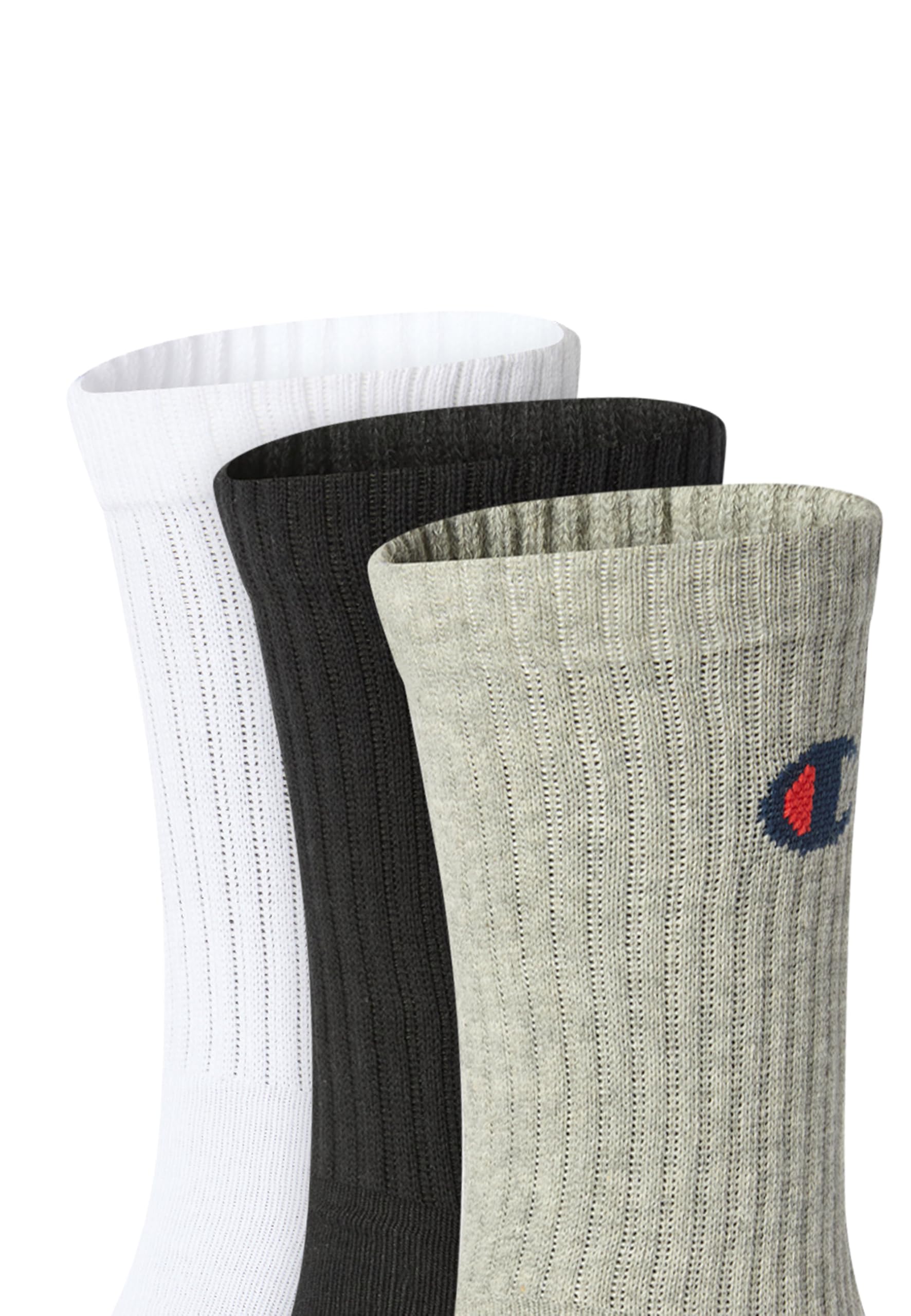 Champion Stopki unisex (3 sztuki), Jasnoszary melanż, biały, czarny, 43-46 EU