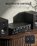Donner 4 Channel Bluetooth 5.0 Stereo Audio Power Amplifier, 440W Peak Power Home Theater Stereo Receiver with USB, SD, FM, 2 Mic in Echo, RCA, LED, Speaker Selector for Studio, Home Use - MAMP5