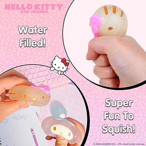 Miniatura 5 de Hamee SquiSHU Sanrio - Bollo de vapor con purpurina dorada bonito juguete sensorial lleno de agua bola suave para apretar terapia de manos relajante