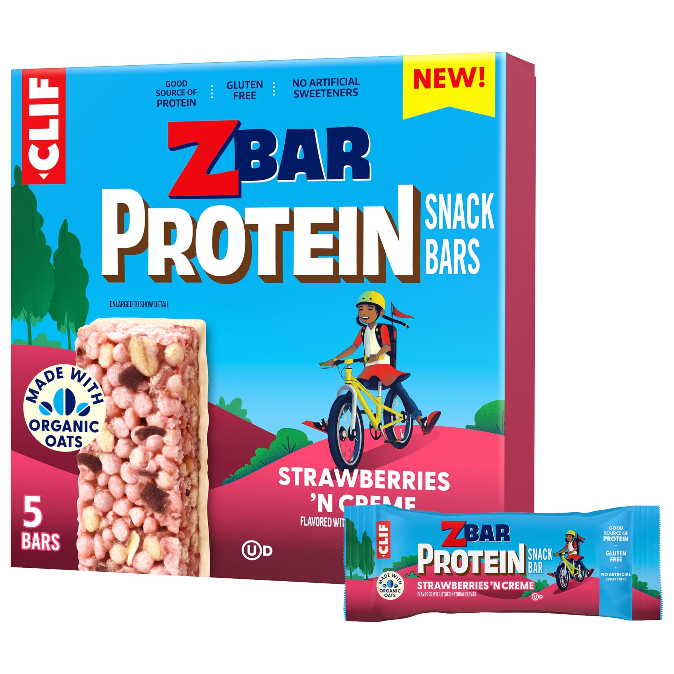 Zbar Protein Strawberries 'N Creme Crispy 스낵 바