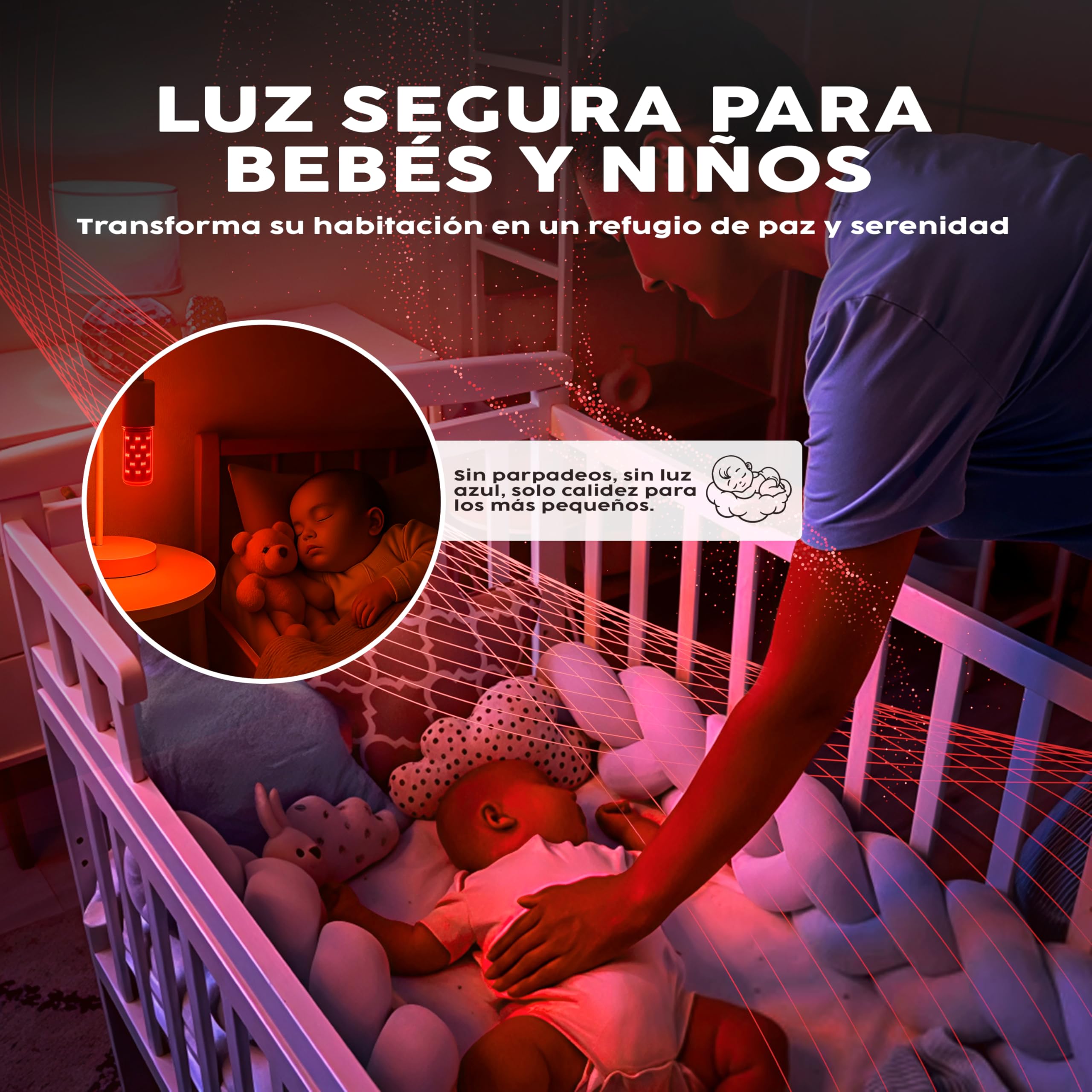 Pack de 2 Bombilla de Luz Roja Nocturna Melatonina E14 | Bombilla Roja Para Dormir | Bombillas Rojas Para Dormir | Luz Roja Nocturna | Bombilla Roja Melatonina | Luz Nocturna Melatonina