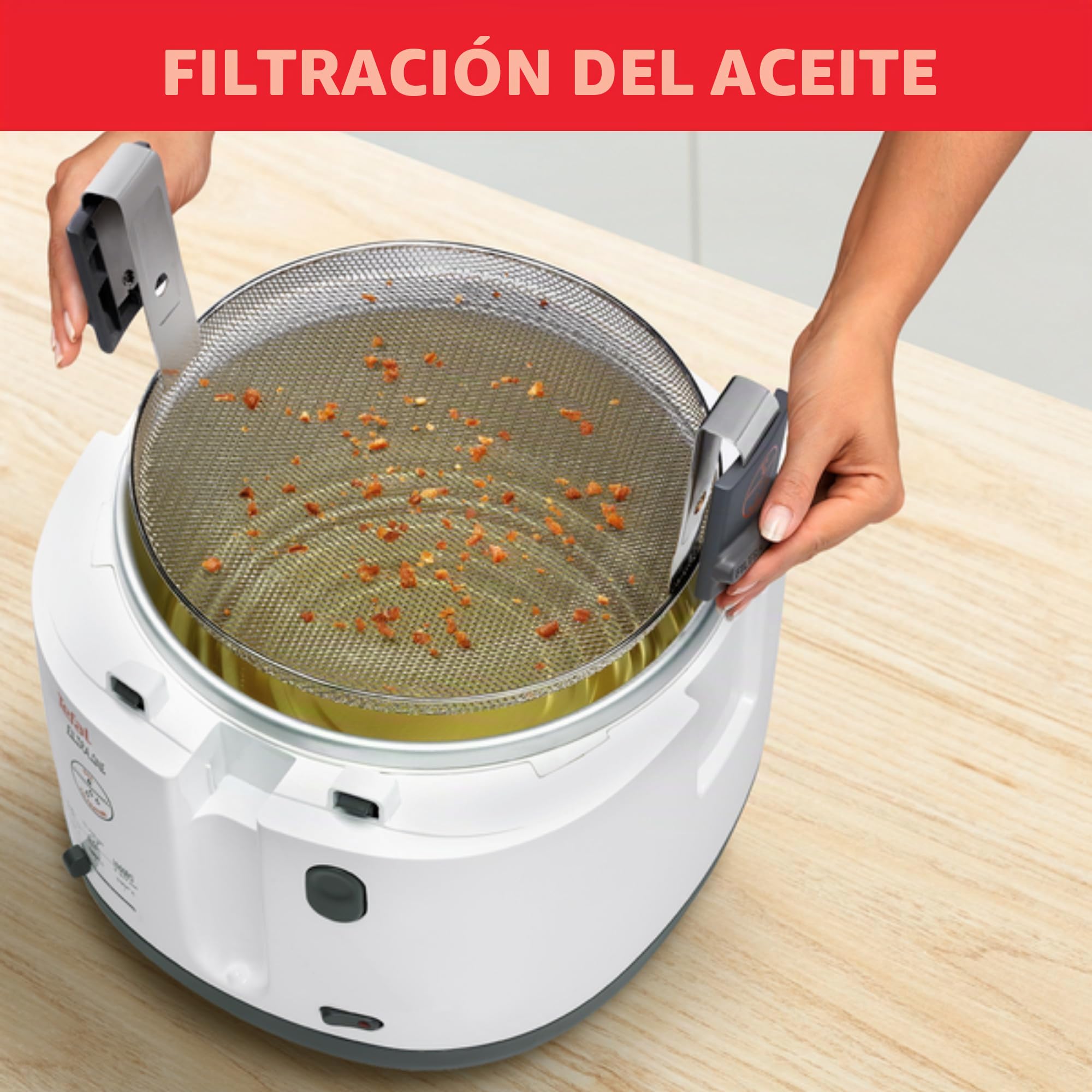 Tefal Filtra One FF1631 Freidora, 1900 W, 1.2 Kilos, Aluminio, Blanco