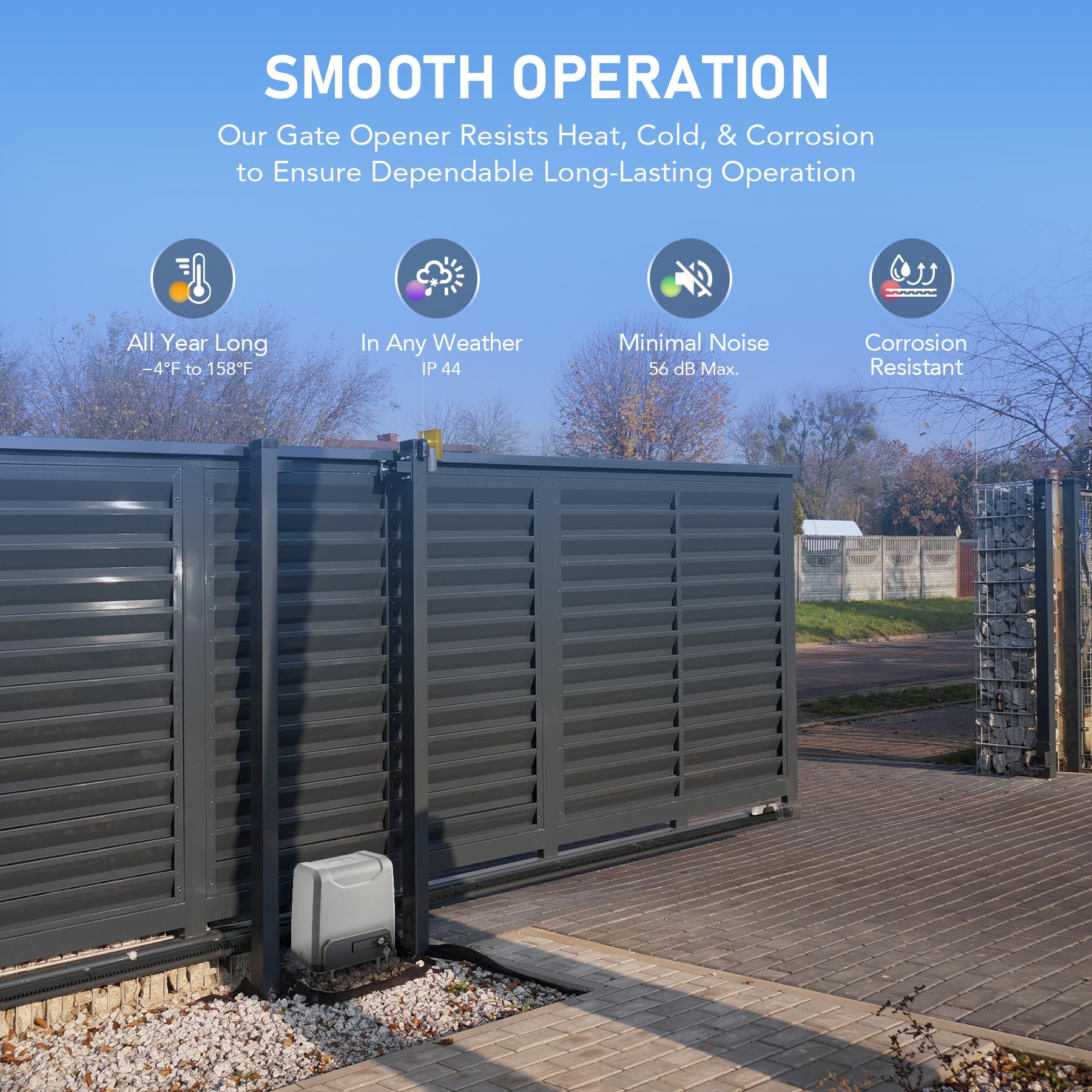 Amazon.com: CO-Z 3300lb Rack Driven Sliding Gate Opener with Alarm