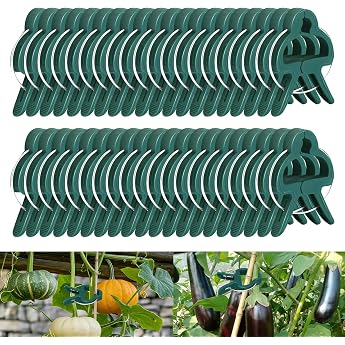 Pack of 50 Plant Clips Green Small Plant Clips Plant Clips for Climbing Plants Tomatoes Roses Cucumbers and Other Vegetables 50 Small