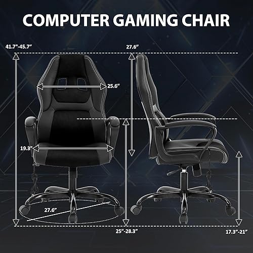 Miniatura 3 de Gaming Chair with Massage  Ergonomic Video Game Chair for Adults & Kids, Adjustable Office Computer Chair with Reclining Function, 360 Swivel