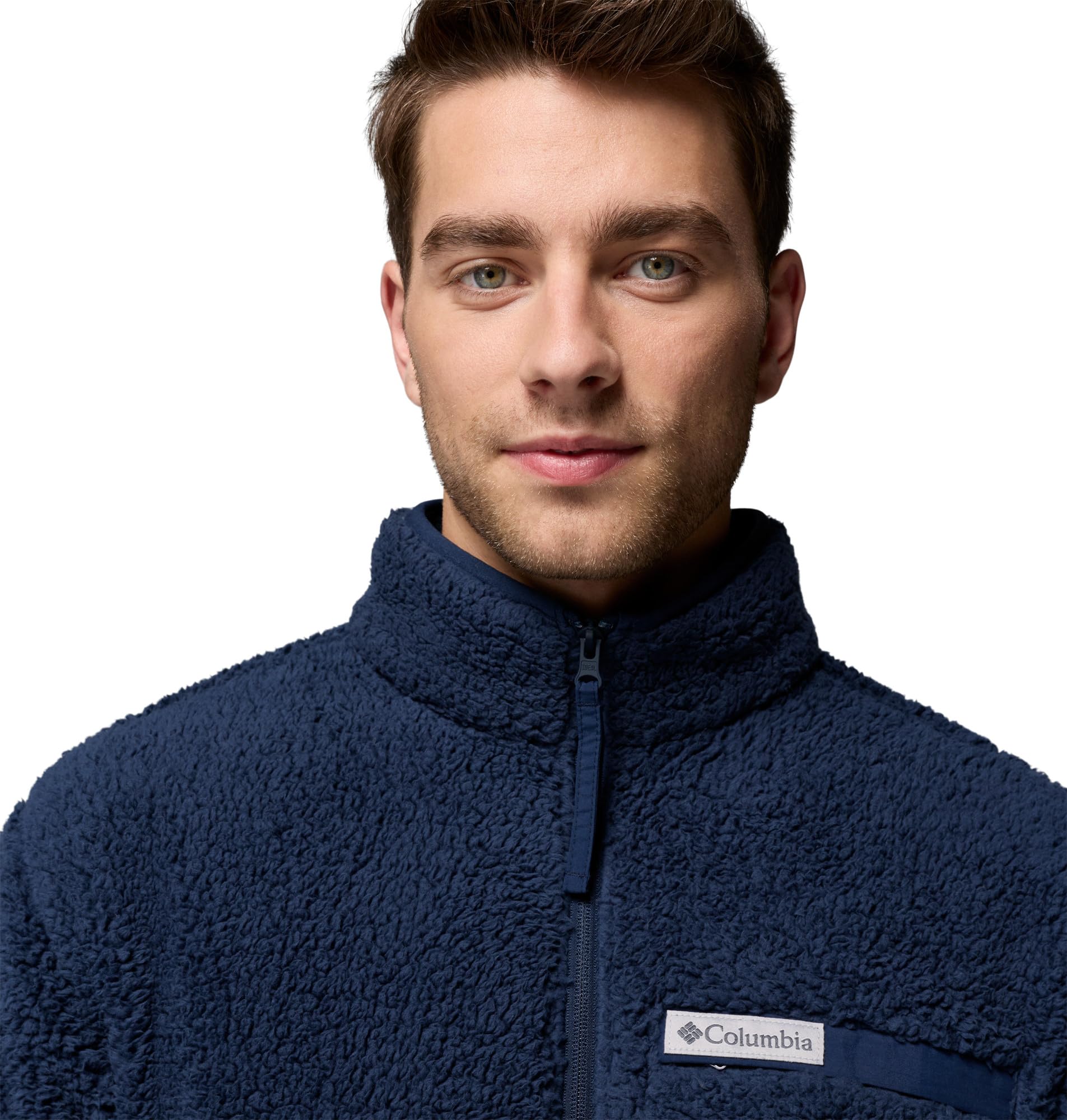 Columbia Męska kurtka polarowa Rugged Ridge z wysokim runem, zamek błyskawiczny na całej długości, Collegiate Navy, L