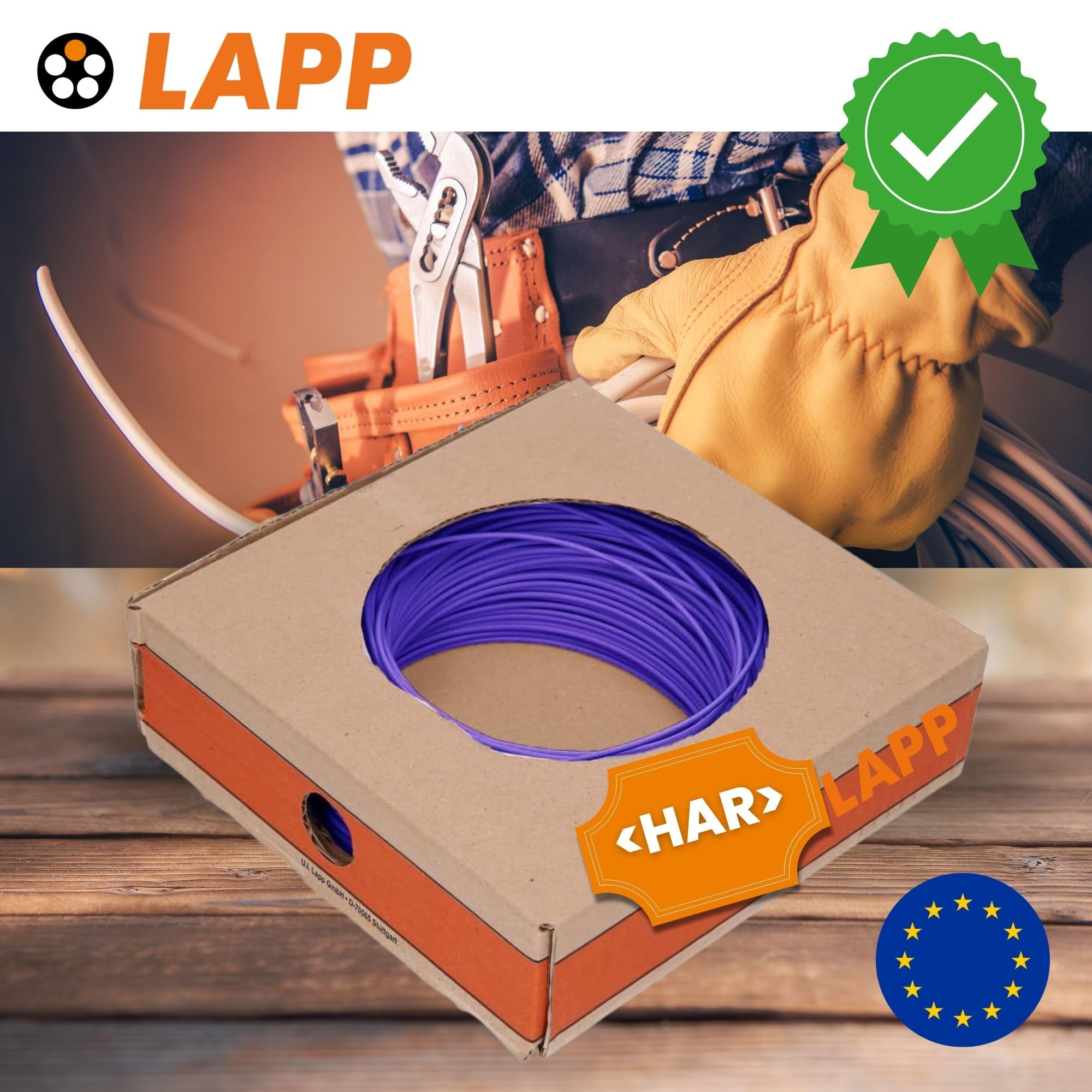 Lapp Cable de Cableado H05V-K 0,75 mm², Violeta, Flexible de PVC Individual