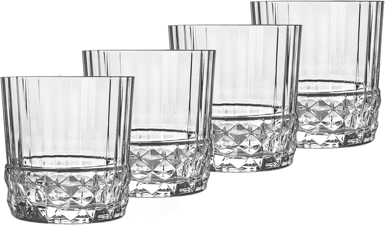 America '20s Clear Glass Double Old Fashioned Set of 4