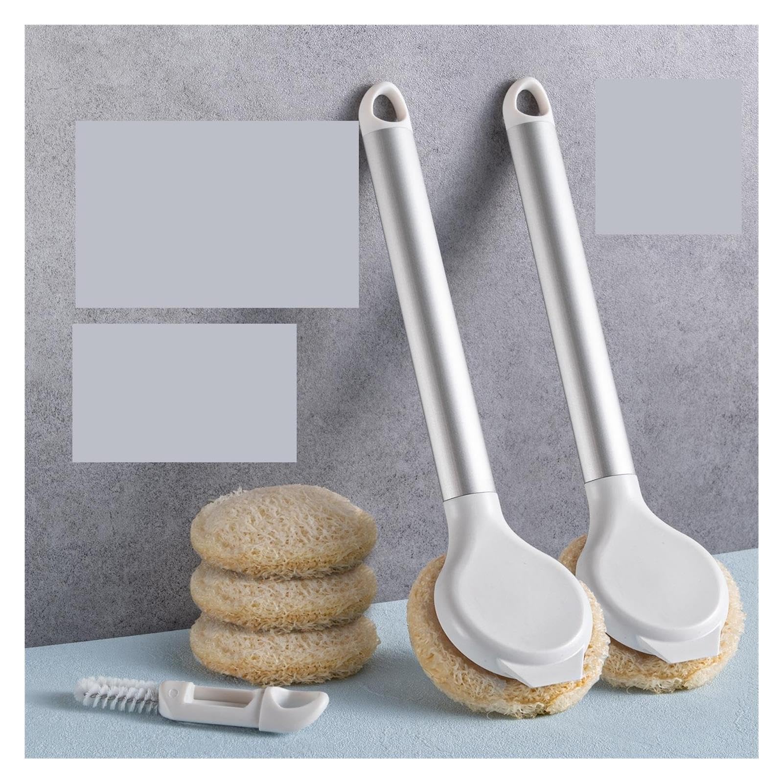 3pcs loofah Pot Brush pour Cuisine