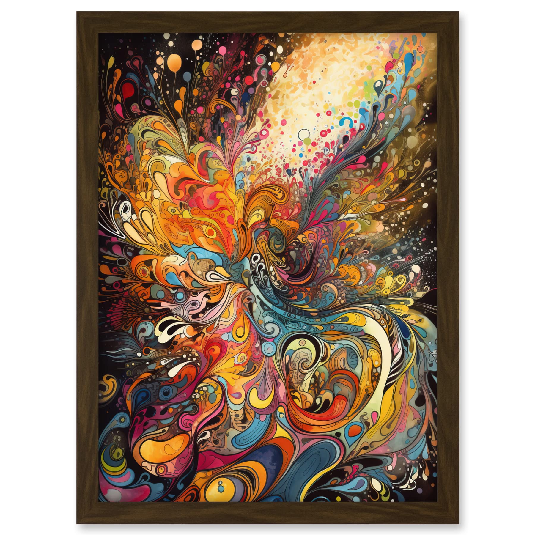 Artery8 Vibrant Colour Sound Waves Music Artwork Artwork Framed A3 Wall Art Print