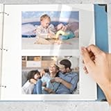 Photo Album Page Refill for 3 Ring Binder, Photo Album Self Adhesive Pages, Photo Albums Pages Fit 2x3 4x6 5x7 8x10 Photo or Recipe Cards