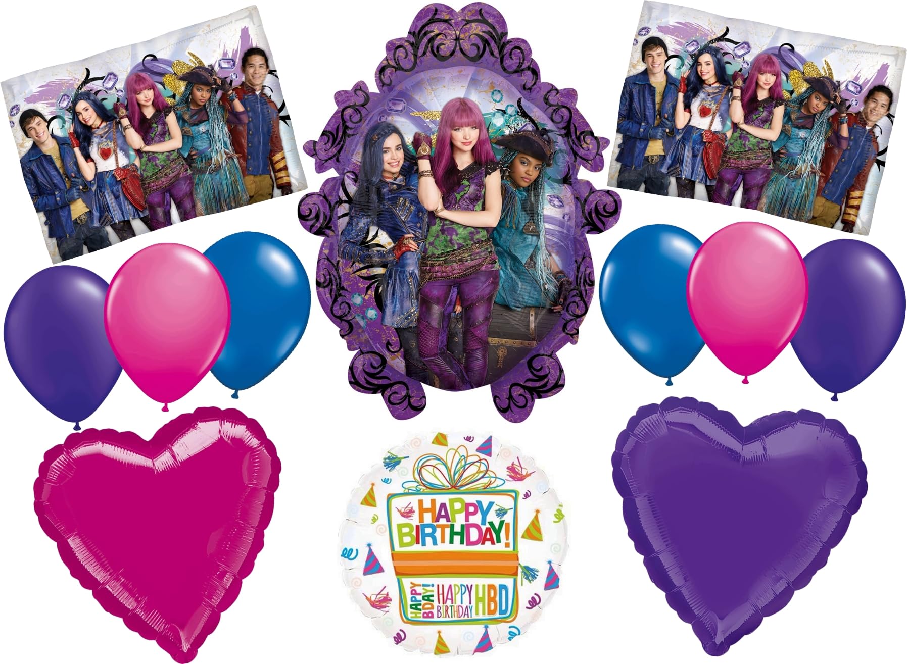 The Descendants 2 Birthday Party Supplies Balloon Bouquet Decorations