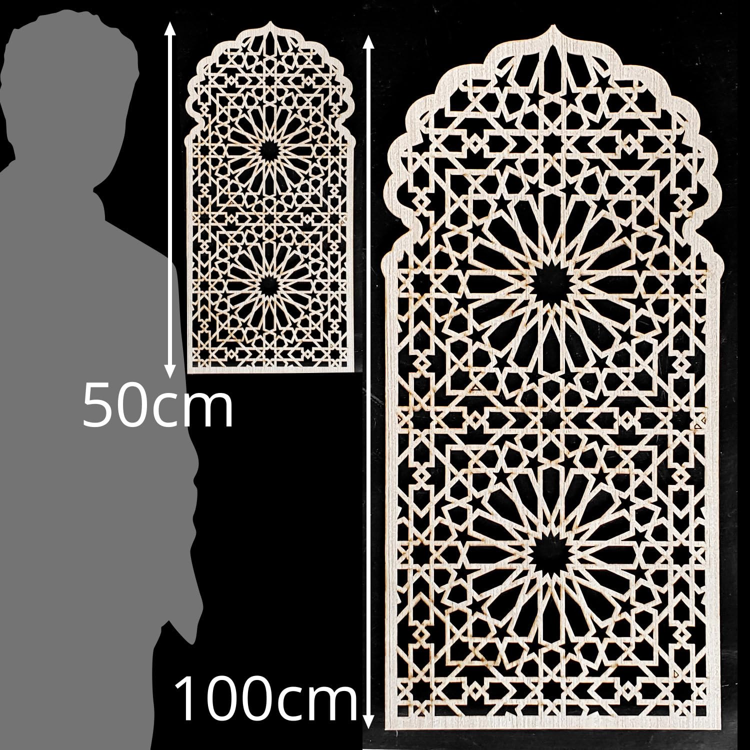Dekorpaneele Tor mit Ornament 'Marokko' - Innendekoration orientalischer Stil (50x25 cm)