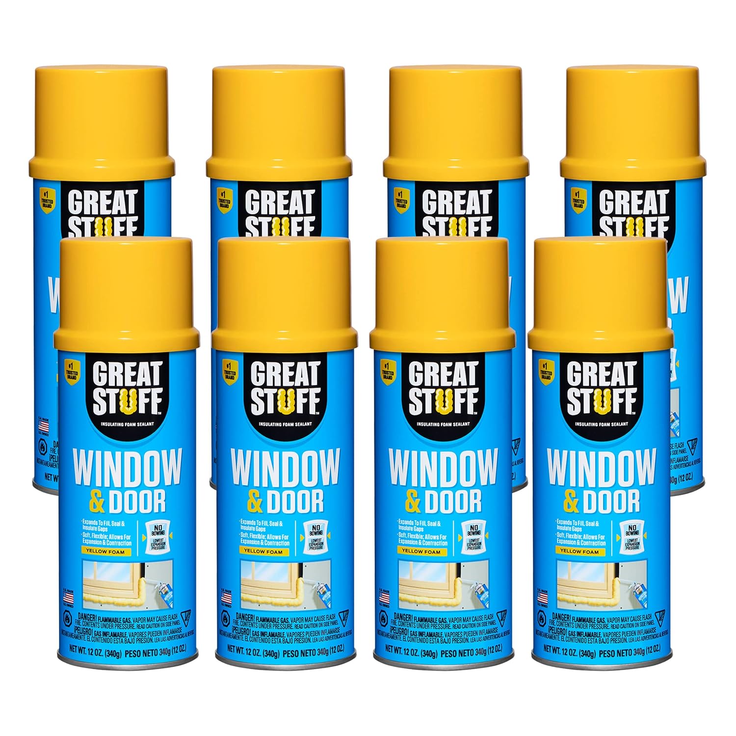 GREAT STUFF Window & Door Gap Filler Insulating Foam Sealant, 12 oz