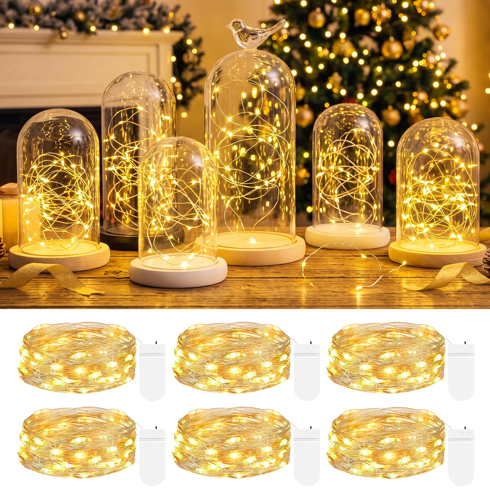 Kolpop 6 Pack Fairy Lights, 2m 20 Led Fairy Lights Battery Operated