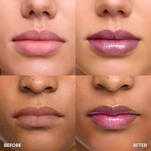 Miniatura 2 de Wonderskin Brillo de labios Blading Top Gloss, maquillaje de labios hidratante y de acabado de alto brillo (purpurina azul)