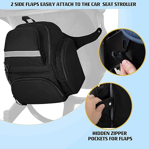 Miniatura 5 de GRAOSO Stroller Storage Bag Compatible with Doona Infant Car Seat, Stroller Organizer with Detachable Shoulder Strap, Baby Diaper Backpack Easily