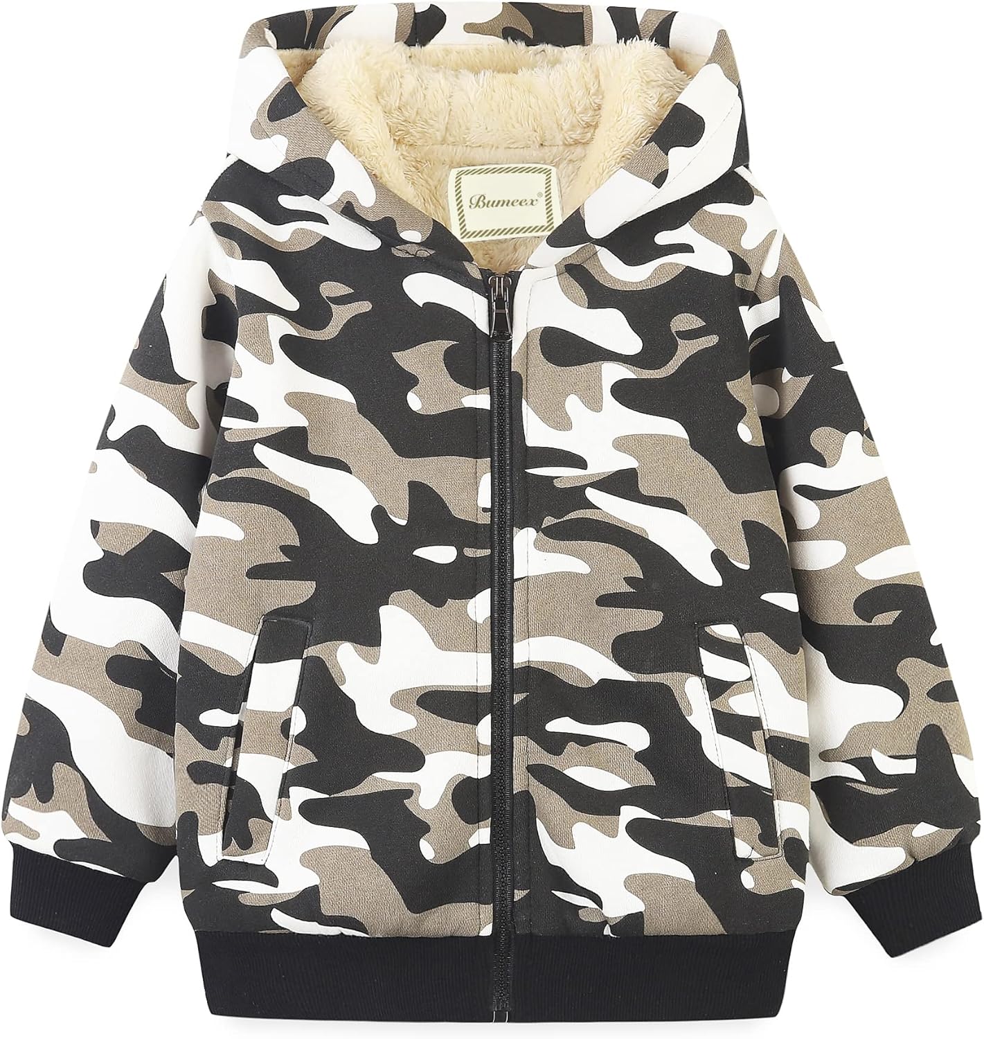 Bumeex Sherpa Lined Zip Hoodie 2-14Y