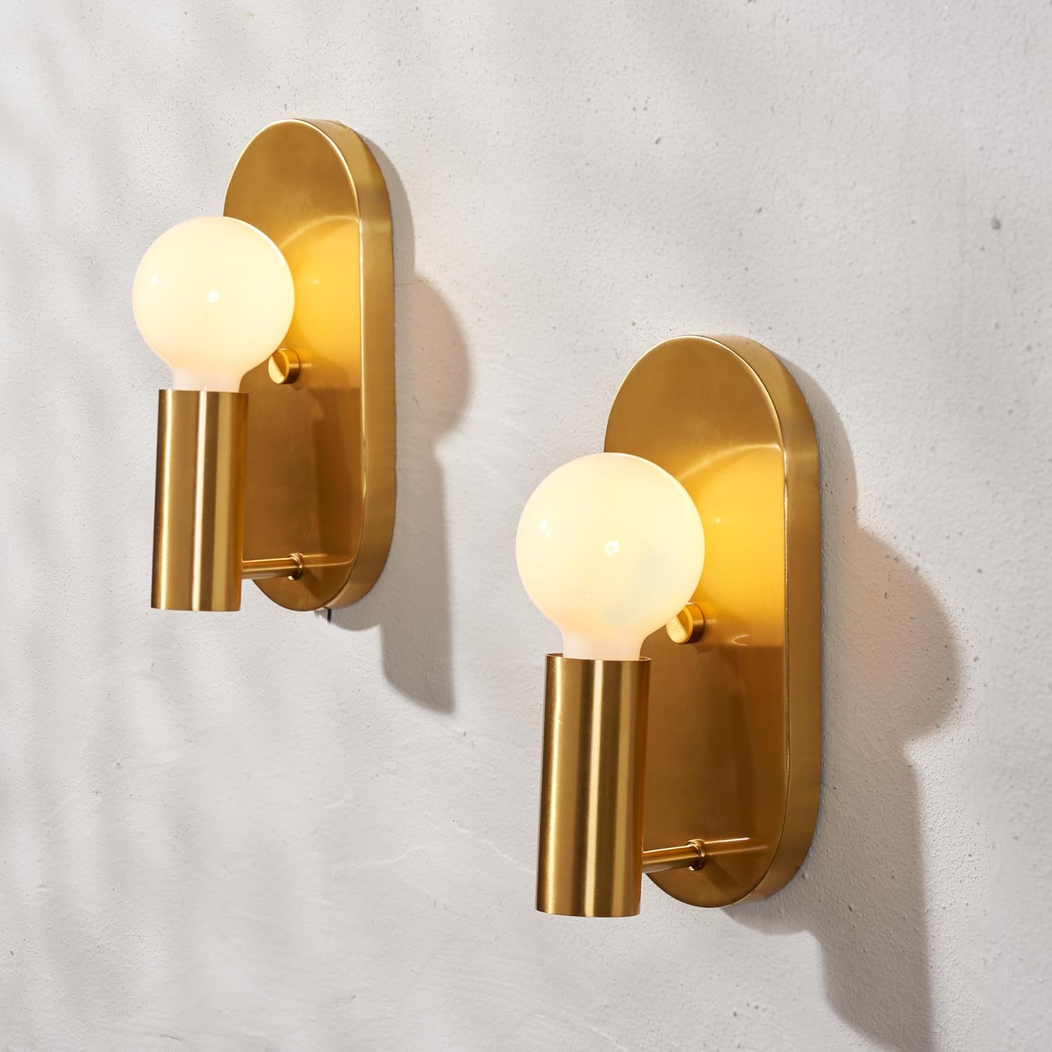 SAFAVIEH Lighting Collection Irima Contemporary Brass Wall Sconce Set of 2
