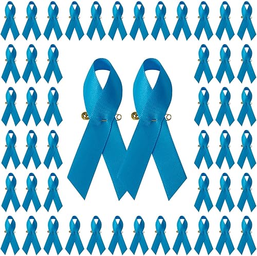 Miniatura 13 de WANDIC Alfileres de satén de cinta de poliéster, alfileres de cinta de concientización sobre el cáncer, broche de conciencia de fe de esperanza