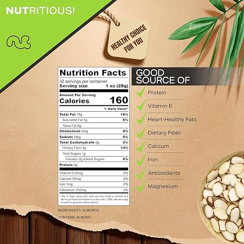 Miniatura 2 de Almendras en rodajas sin sal crudas de primera calidad (32 onzas - 2 libras) Kosher  Natural  Sin gluten  Veganas  Sin OMG  Almendras 100% naturales