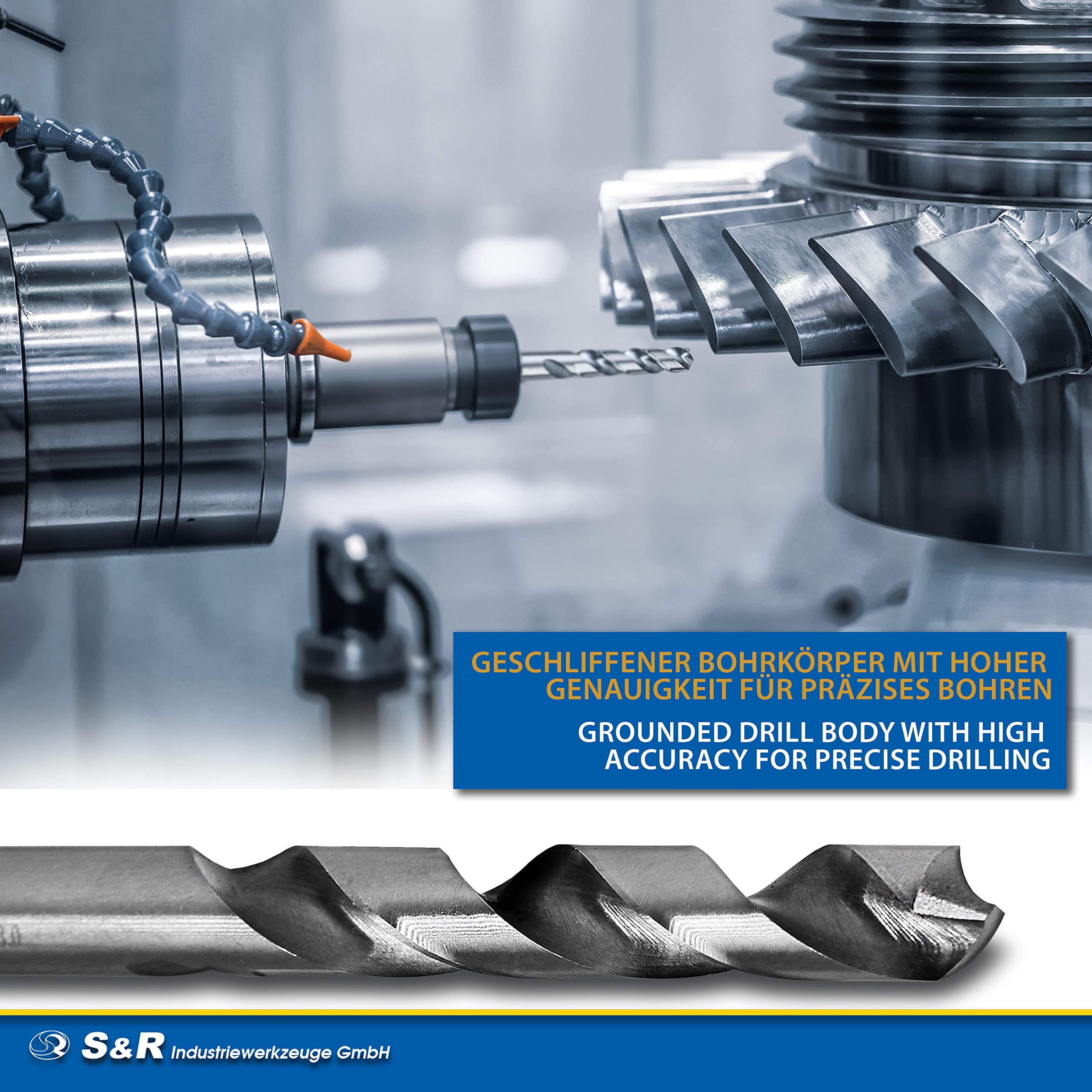 S&R zestaw wierteł do metalu 25 sztuk, ø1-13 mm, kąt wierzchołkowy 118°, seria GM, stal HSS, jakość przemysłowa, bardzo długa żywotność, DIN 338, szlifowane, zestaw wierteł do stali 25 sztuk w pudełku