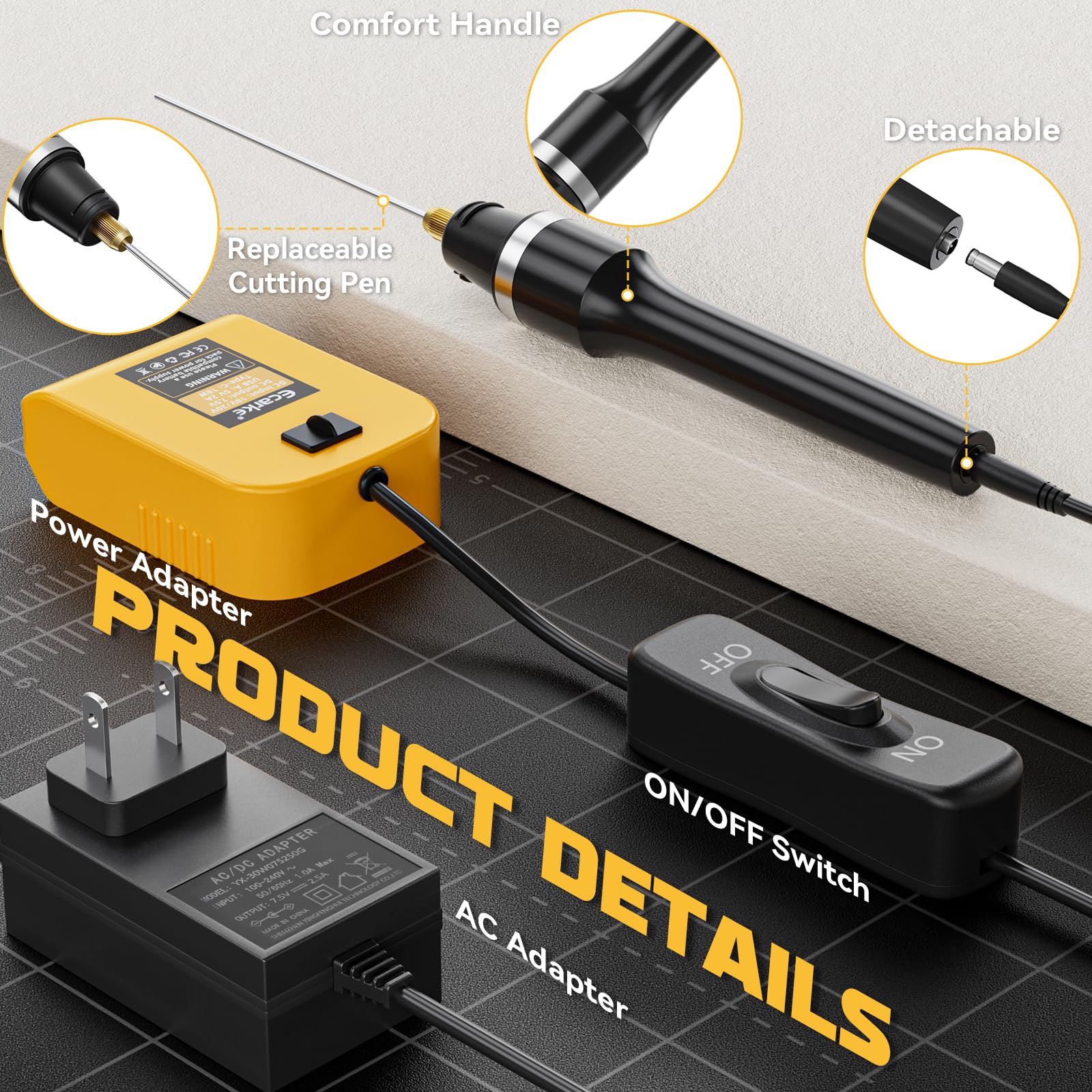 Ecarke 3-in-1 Foam Cutter - Hot Wire Tool -5