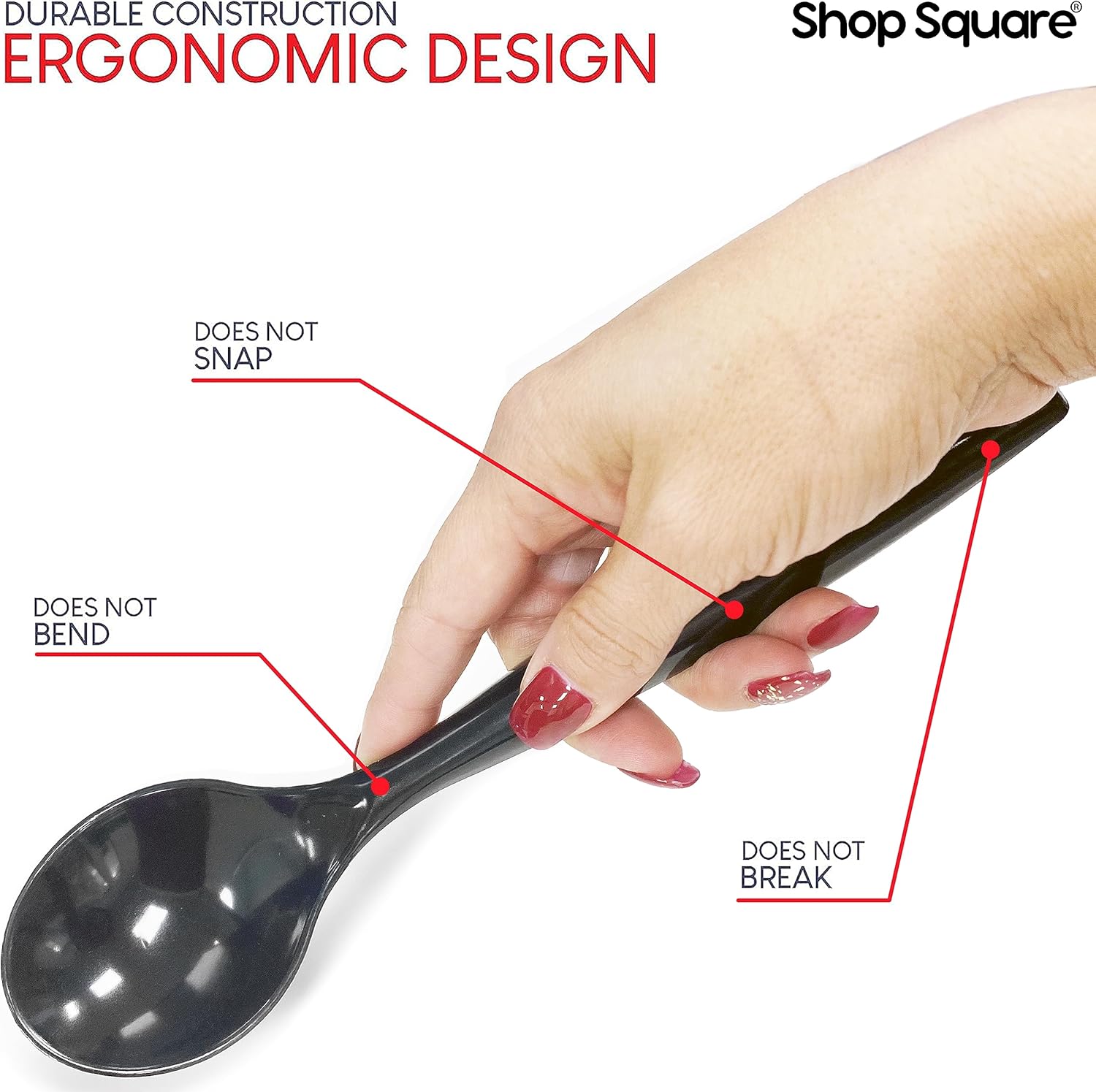 Black Disposable Plastic Serving Utensils Set - 18 Pieces