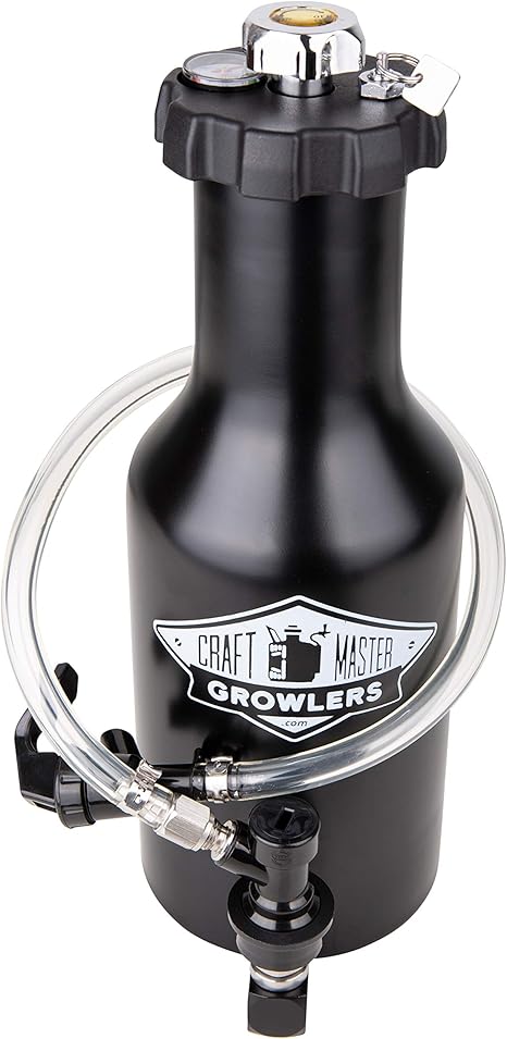 Amazon Com Craft Master 64oz Co2 Pressurized Growler For Craft Beer Beverage Enthusiasts Black Ecotraveler Kitchen Dining