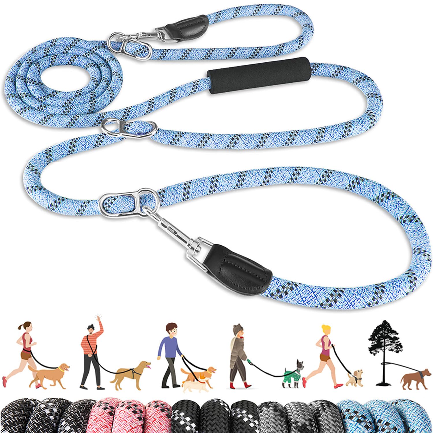 Lukovee Hands Free Dog Leash, 10FT Adjustable Training Lead 1/2 Inch Nylon Heavy Duty Lead No Pull for Large Medium Dogs, Tangle Free Reflective