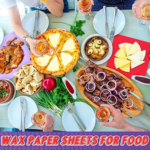 Miniatura 4 de Lincia 500 hojas de papel encerado para alimentos, 12 x 12 pulgadas, revestimientos para cestas de alimentos, hojas de papel de delicatessen