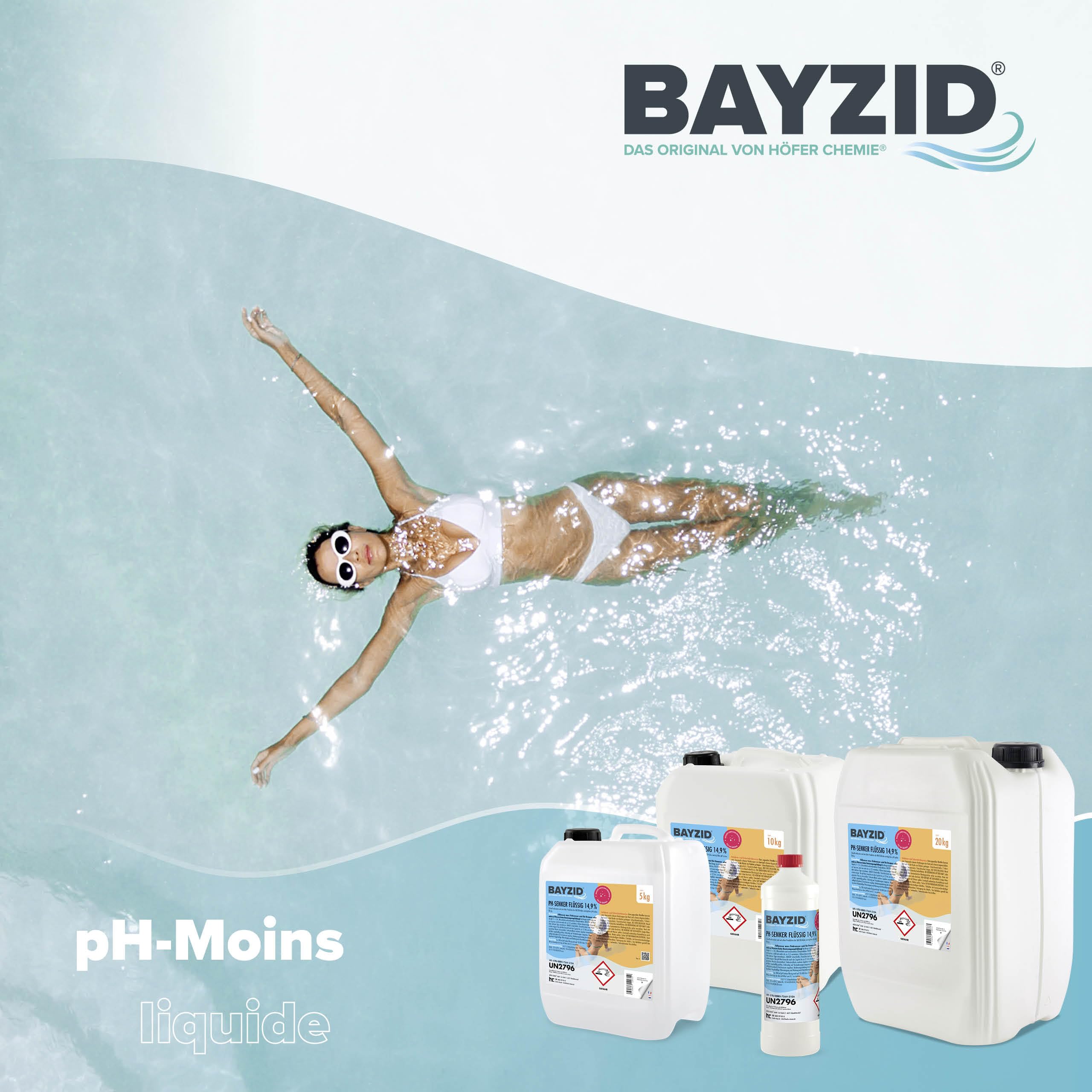 Bayzid pH Moins Liquide 14,9% 1 x 20 Kg Abaisseur de pH pour Piscine