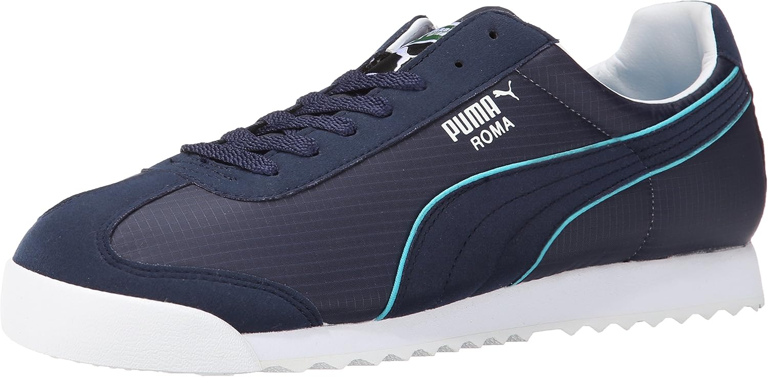 PUMA Men's Roma Spring NM Lace-Up Fashion Sneaker, Peacoat/Capri Breeze, 9 M US
