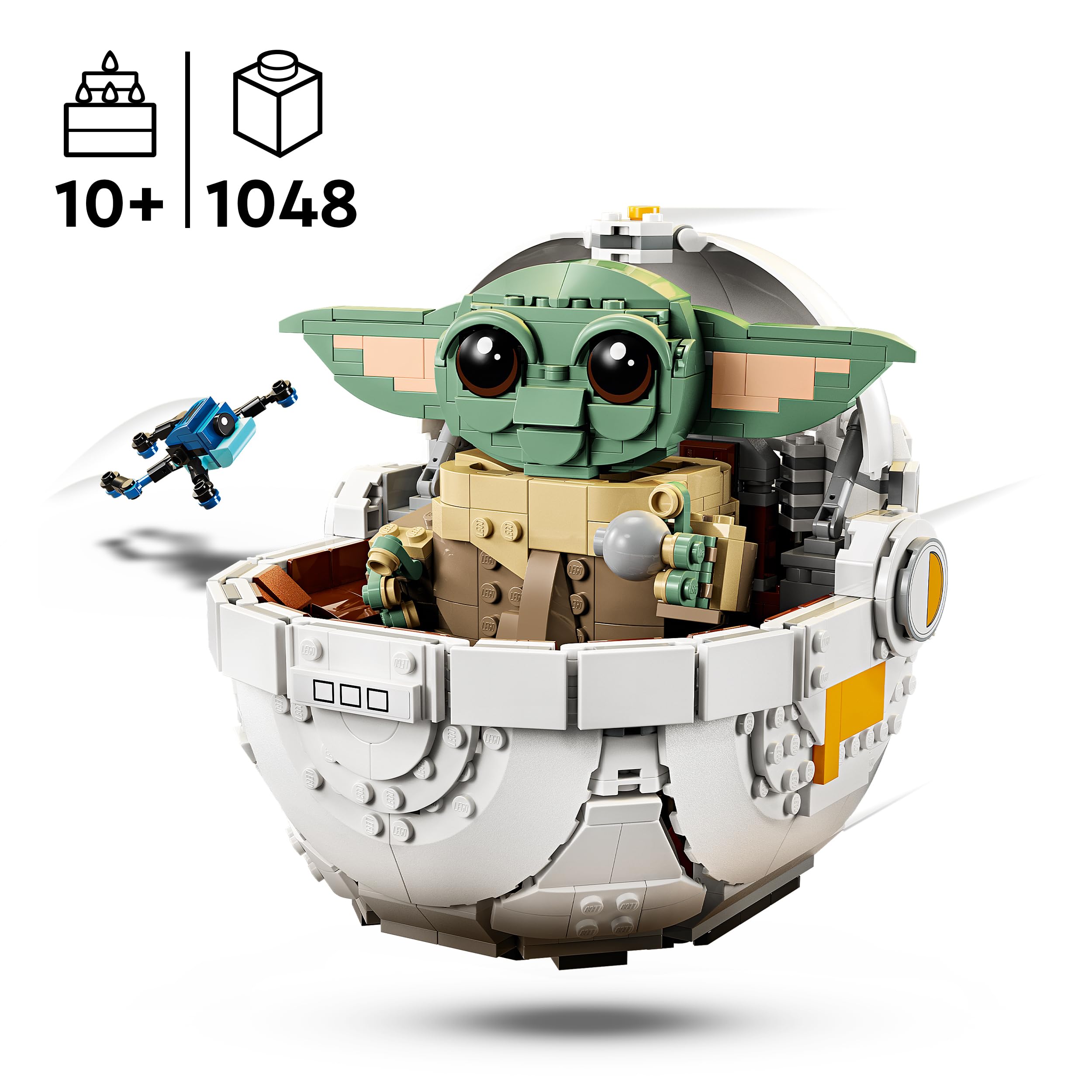 LEGO Star Wars 75403 Grogu con Aerocuna, Figura Articulada de Baby Yoda de Juguete y Minifigura, Decoración de Habitación Juvenil, Regalo para Niños y Niñas de 10 Años o Más y Fans de The Mandalorian