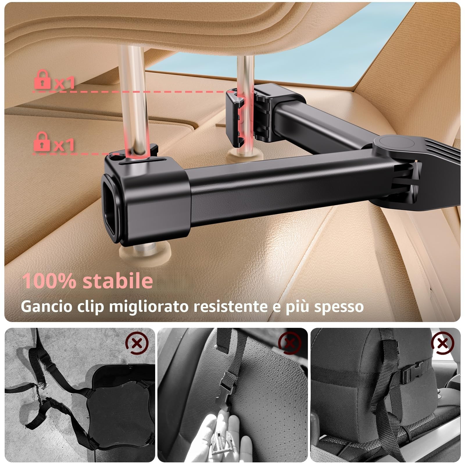 Specchietto Retrovisore Bambini Poggiatesta Auto, 100% Infrangibile Specchietto Retrovisore Auto, Rotazione a 360° Specchio Macchina Neonato Sedile Posteriore, Accessori per auto da viaggi