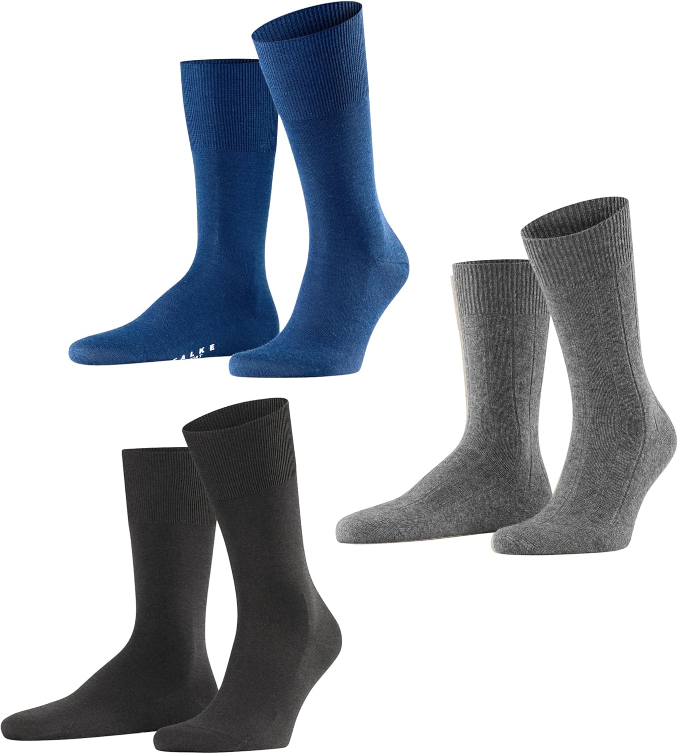 FALKE Temperature-Regulating Bundle, Men's Size 11-12, Blue/Grey