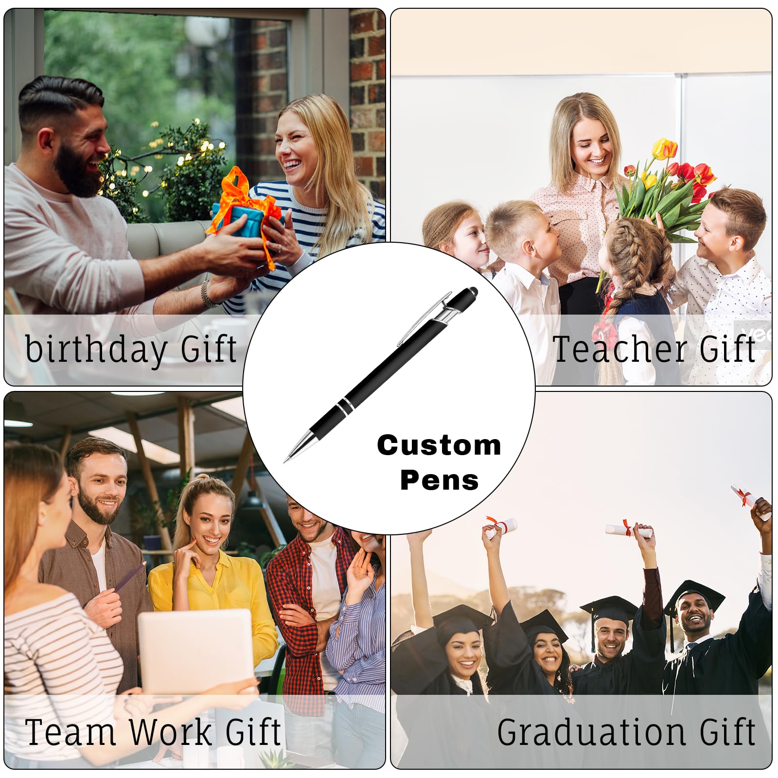 Ballpoint Pen Black Ink for Smooth Writing Retractable Pen 2-in-1 Medium Point Pen Gift Box Set for Office — view 7