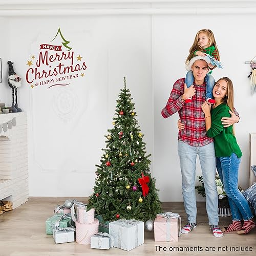 Miniatura 3 de Árbol de Navidad artificial GOJOOASIS, con bisagras y soporte de metal, color verde