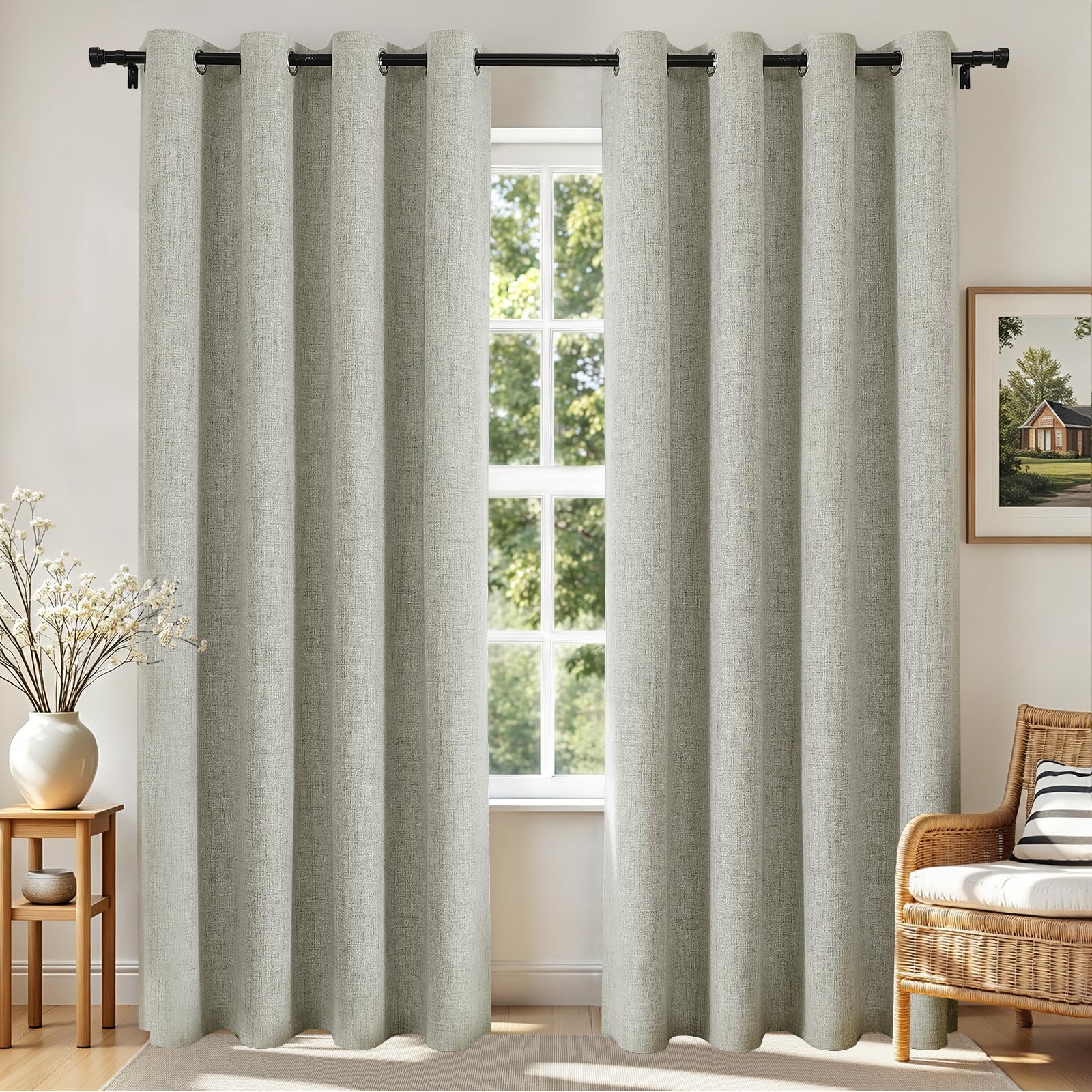 Rideaux occultants texturés Joydeco beige au fini élégant
