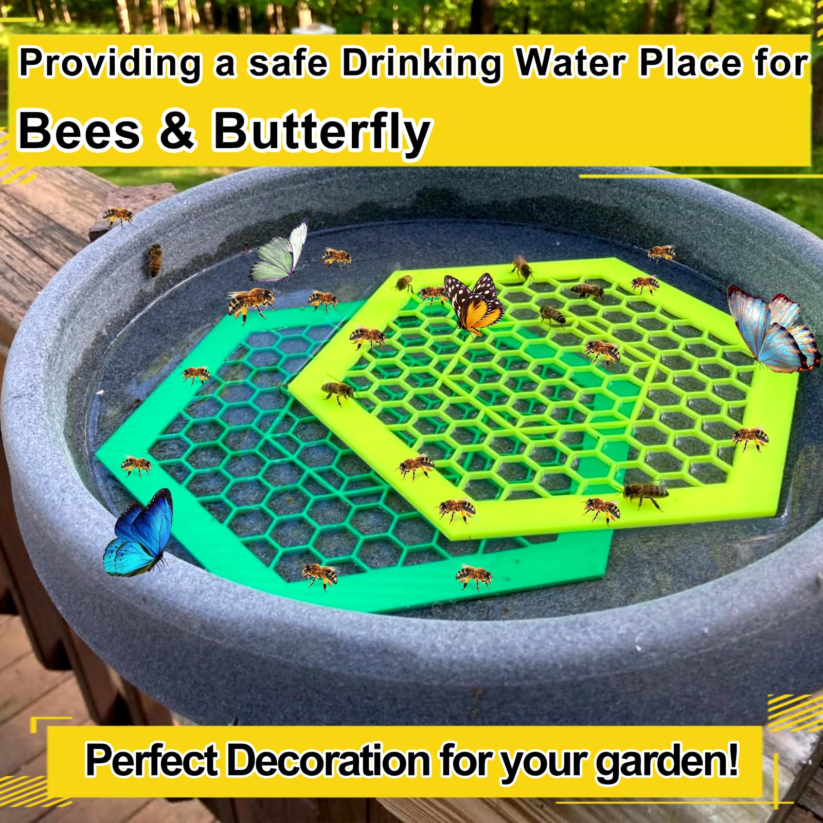 GFYYBKJ 2 Pack Floating Bee Island Use For Bee Cups For Garden