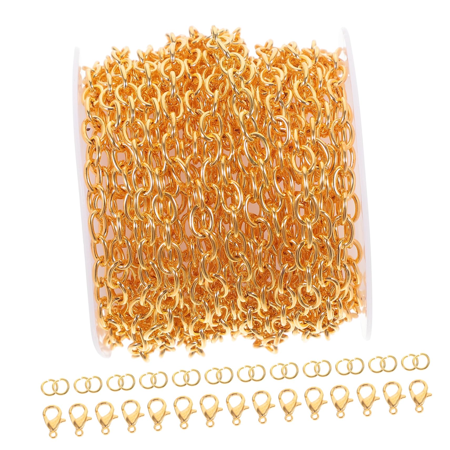 5sätze Ketten Schmuckherstellung Goldene Kreuzkette Mit Ringen Und Karabiner-verschlüssen Für Halsketten Armbänder Und Fußschmuck Hochwertige Metallkette Für Kreatives