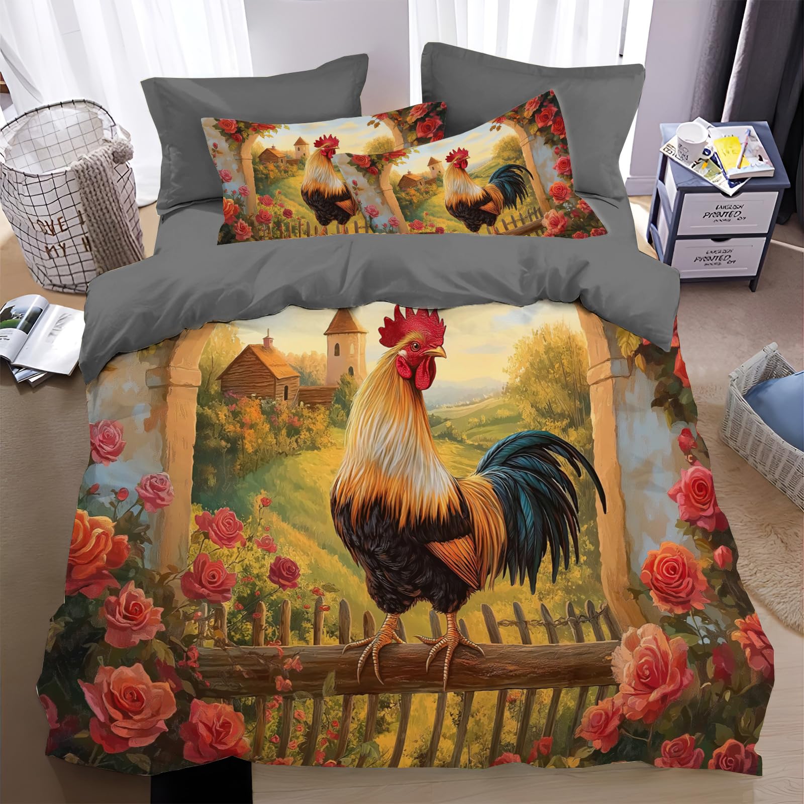 Couette pour parure de lit style ferme pour décorer une chambre d'enfant