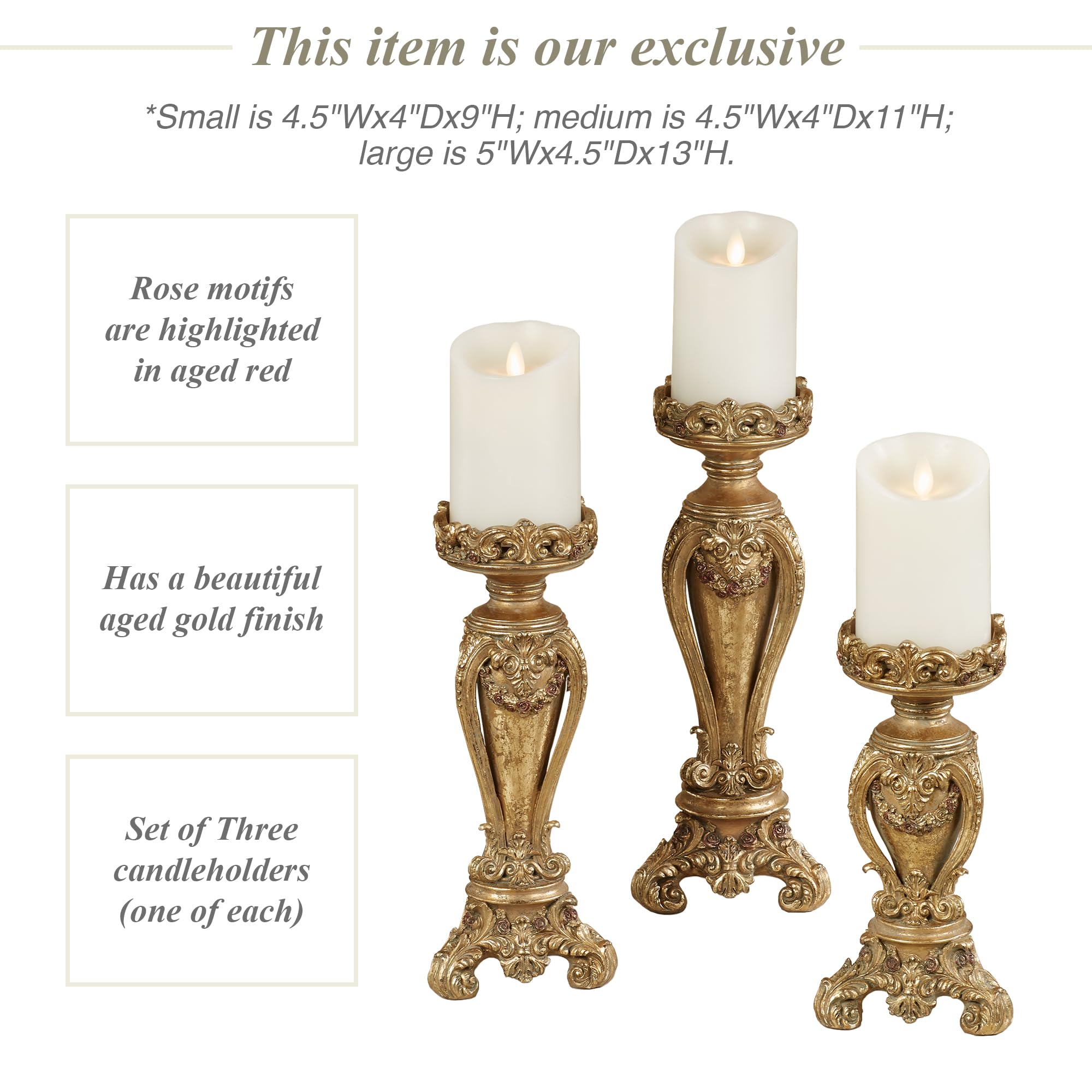 Amazon.com: Touch of Class Angelique Ornate Candleholders Aged
