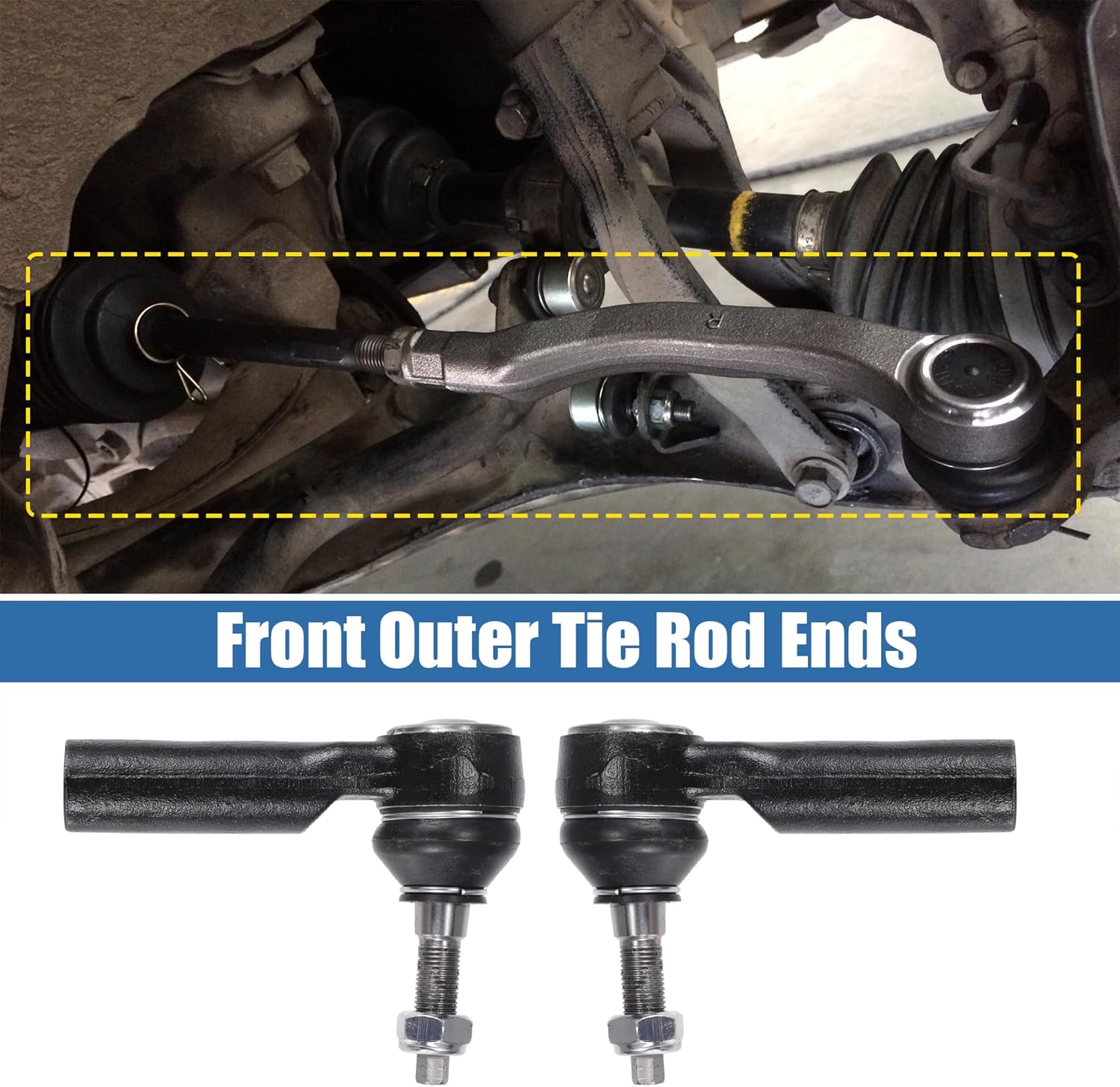 X AUTOHAUX 2pcs Front Outer Tie Rod Ends Kit Suspension Steering Tie Rod End for Ford for Mustang 2005-2014 Drag Link No.ES80805