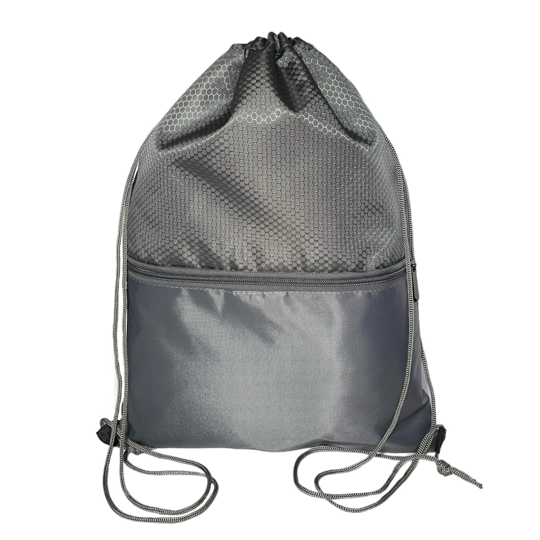 WESTEND CHOICE Drawstring Bag Rucksack Gym School PE Bag Swimming Sports Kids Adults Backpack Drawstring bag with zip pocket Travel bag (Dark grey)