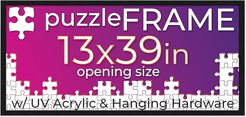Miniatura 80 de Poster Palooza 16x20 Jigsaw Puzzle Frame Kit - Kit Includes Puzzle Glue Sheets, Black Wood Puzzle Frame with White Mat, UV Acrylic, Backing, Hanging